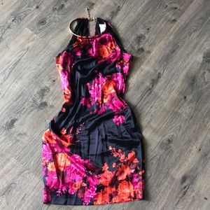 Caché floral silk dress